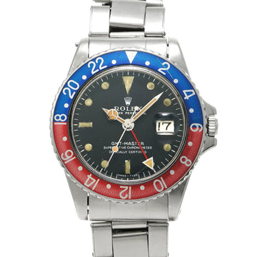 ROLEX GMT Master Long E 1675 Men's SS Watch Automatic Black Dial