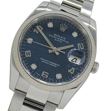 ROLEX Oyster Perpetual Date 115234G Z No. Watch Men's 5P Diamond Automatic Winding AT Stainless Steel SS WG Polished