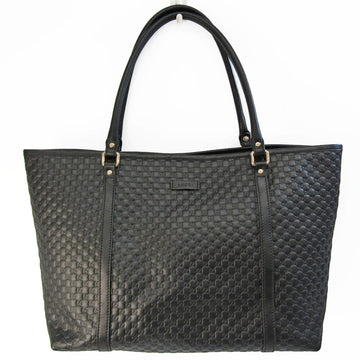 GUCCI Microssima 449647 Women's Leather Tote Bag Black