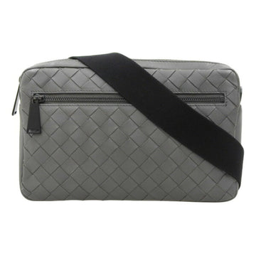 BOTTEGA VENETA Intrecciato Leather Shoulder Bag - Gray