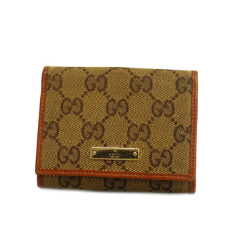 GUCCIAuth  131886 GG Canvas Business Card Case Beige