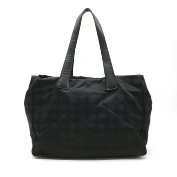 Chanel New Line Tote MM Bag Shoulder Nylon Jacquard Leather Black A15991