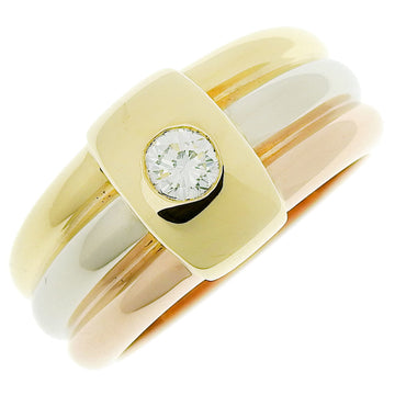 CARTIER Three Color No. 9 Ring K18 Gold x Diamond Made in France YG/PG/WG color Ladies