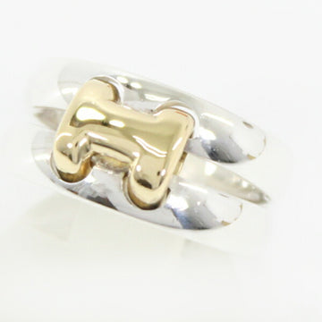 HERMES Ring Olympe H K18 YG Yellow Gold Silver 925 AG925 750  #52 No. 11 Men's Women's Fashion