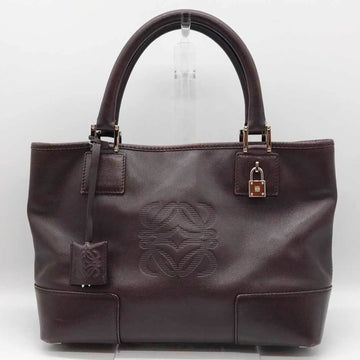 LOEWE Handbag Amazona Justa Tote Anagram Dark Brown Leather