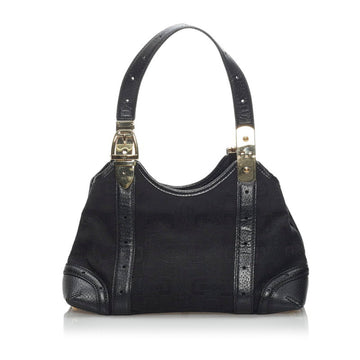 Gucci Horsebit Handbag 145761 Black Canvas Leather Ladies GUCCI