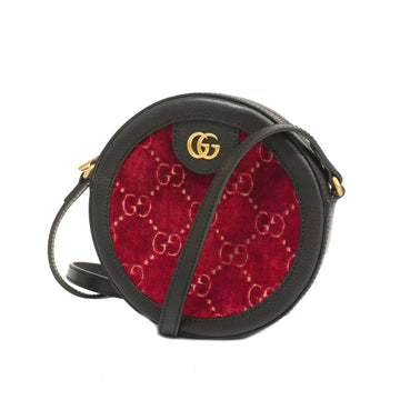 GUCCIAuth  GG Velvet Velor 574978 Women's Shoulder Bag Black,Bordeaux