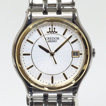 SEIKO Men's Watch Credor 8J86-7A00 SS White Dial Quartz Finished