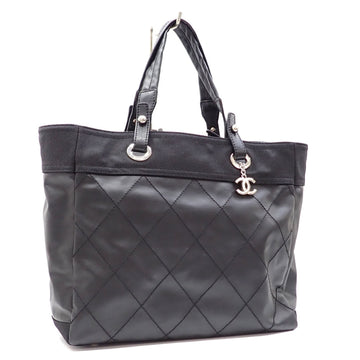 CHANEL A34209 Women's Coated Canvas Tote Bag Black