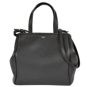 Celine Small Fold Cover Tote Bag Handbag Grained Calfskin Black 194073CR7.38NO