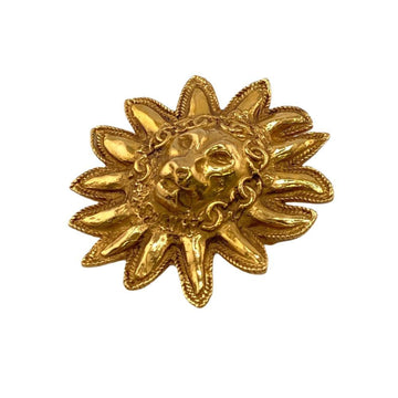 CHANEL Lion Vintage Coco Mark Brooch Gold Men's Women's