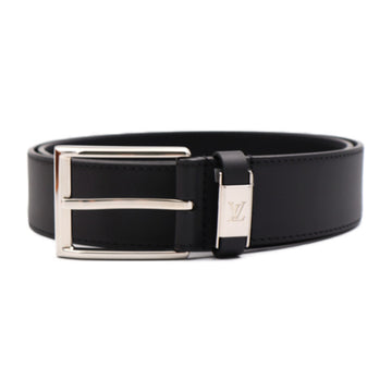 LOUIS VUITTON Sunture Vendome 35MM Belt M0542 Notation Size 90/36 Calf Leather Noir Black Silver Metal Fittings