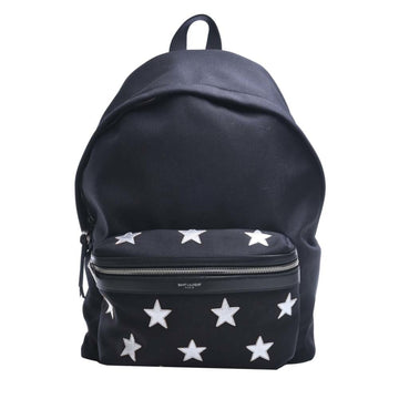 SAINT LAURENT Classic City California Canvas Leather Star Rucksack Backpack 437087 Black Ladies