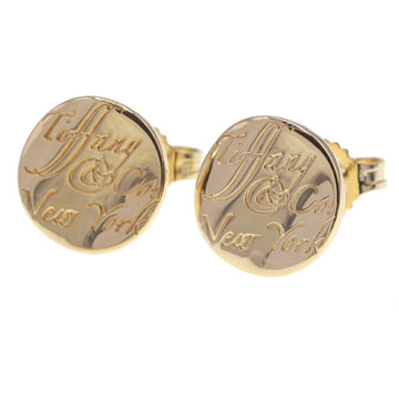TIFFANY Earrings Notes 750YG Yellow Gold Circle Ear Women's Stud ＆CO