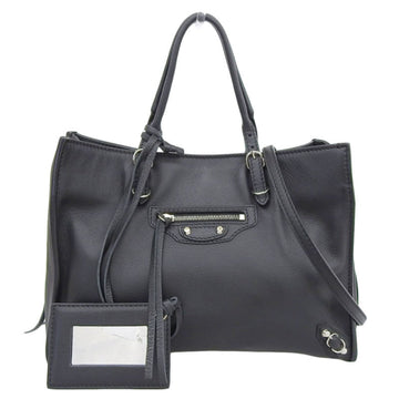 Balenciaga bag ladies 2way handbag shoulder paper leather black 370926