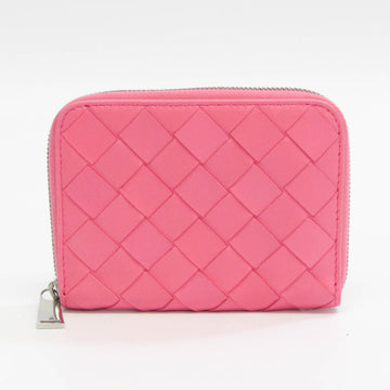 BOTTEGA VENETA Intrecciato With Card Case 600874VCPP Women's Leather Coin Purse/coin Case Pink