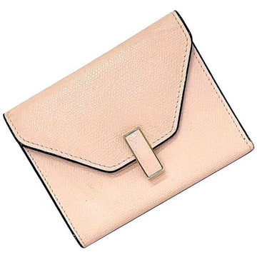 VALEXTRA Tri-Fold Wallet Pink Iside SGES0005028LOCPS99PN Leather Fold Compact Closure Women's