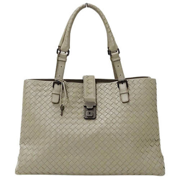 Bottega Veneta Women's Handbag Tote Bag Roma Medium Intrecciato Leather Gray