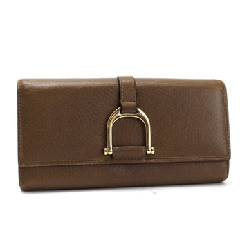 Gucci Abbey Long Fold Wallet Brown Leather 257124-1147 GUCCI Ladies Bi-Fold Brand Logo Gold Hardware