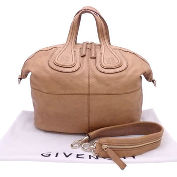 GIVENCHY handbag shoulder bag nightingale leather light brown gold ladies