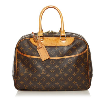 Louis Vuitton Monogram Deauville Handbag M47270 Brown PVC Leather Ladies LOUIS VUITTON