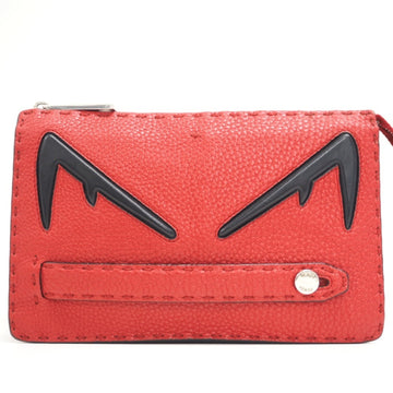 FENDI Monster Selleria Second Bag Pouch Clutch Red Men's