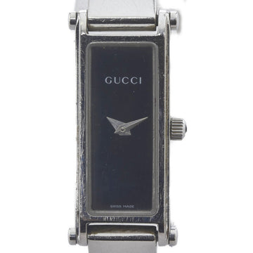 GUCCI watch 1500L quartz black dial stainless steel ladies