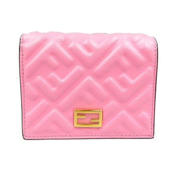 Fendi baguette lambskin pink bifold wallet