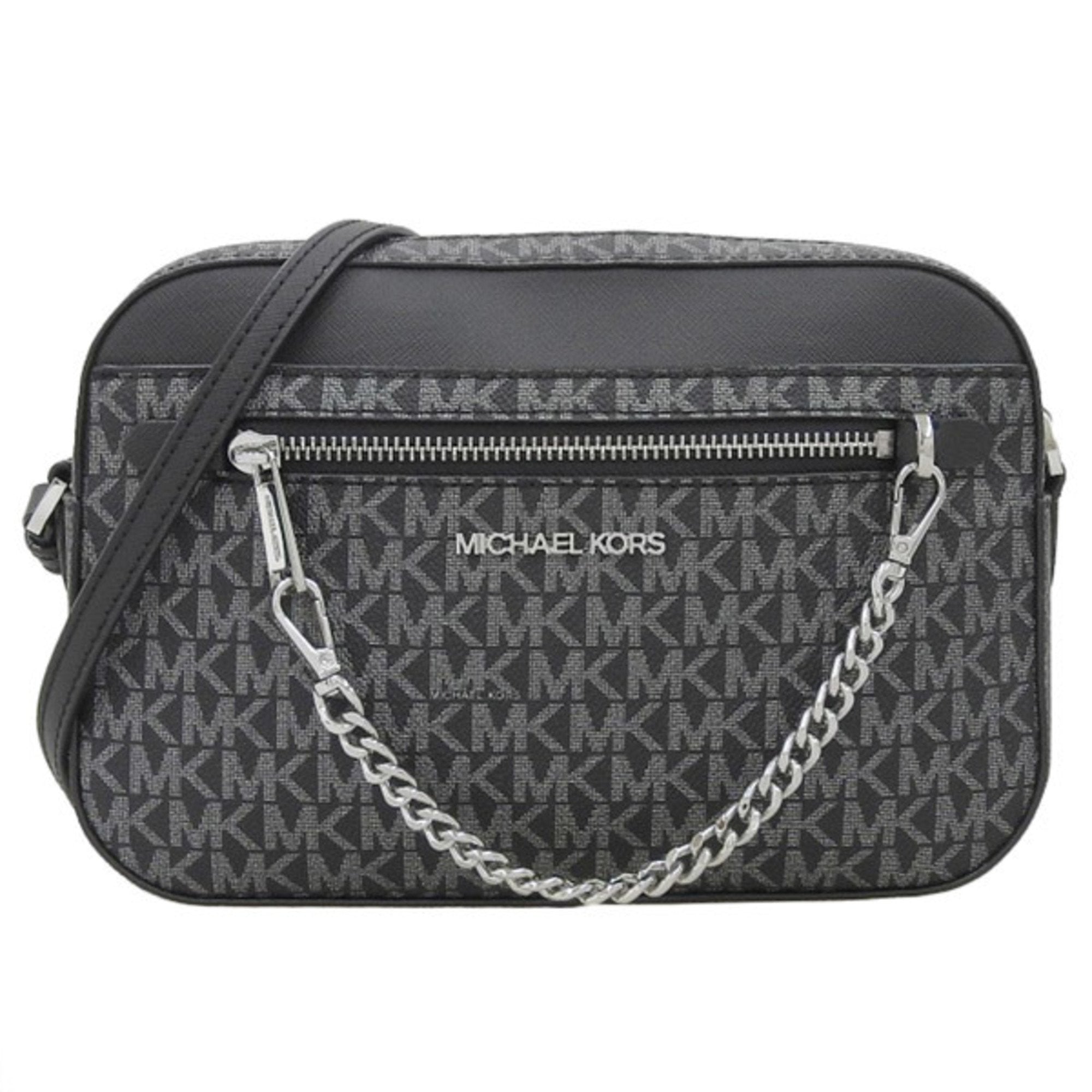 MICHAEL KORS MK Signature Chain Strap Shoulder Bag 35F2STTC9K Black Wo