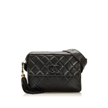 Chanel matelasse coco mark shoulder bag black lambskin ladies CHANEL