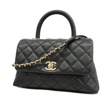 Chanel Matelasse 2way Bag Women's Caviar Leather Handbag Black