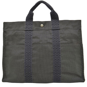 HERMES tote bag handbag Yale line MM nylon dark gray unisex