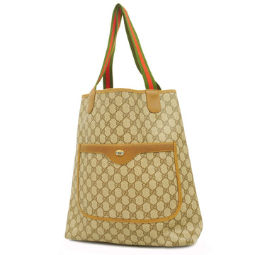 GUCCIAuth  Sherry Line 39.02.003 Women's GG Supreme Tote Bag Beige