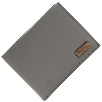 Salvatore Ferragamo Ferragamo Bi-Fold Wallet JL66 9930 Gray Leather Men's Plate