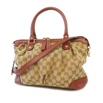 Gucci Sukey 2way Bag 247902 Women's GG Canvas Handbag Beige,Brown