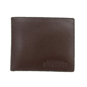 GIVENCHY Leather Bifold Wallet Billfold Brown
