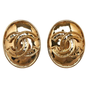 CHANEL Cocomark Earrings Gold Plated Women's