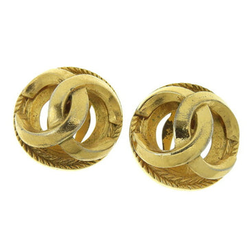 CHANEL Cocomark round earrings gold ladies