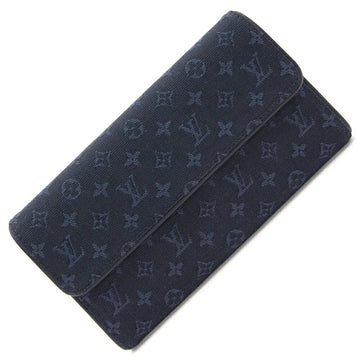 LOUIS VUITTON Trifold Long Wallet Monogram Porte Tresor International M92442 TST Blue Navy Men's Unisex