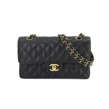 CHANEL Matelasse 23 Chain Shoulder Bag Caviar Skin Leather Black A01113 Gold Hardware Vintage