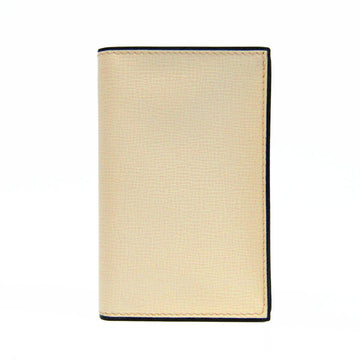 VALEXTRA V8L03 Leather Business Card Case Off-white