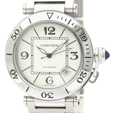 Polished CARTIER Pasha Seatimer Steel Automatic Mens Watch W31080M7 BF553086