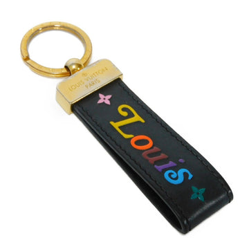 LOUIS VUITTON Keychain Portocle Dragonne Logo Embossed Multicolor Keyring New Wave Noir M63746 Men Women