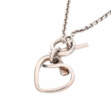 HERMES SV925 Amulet Heart Necklace Silver Ladies