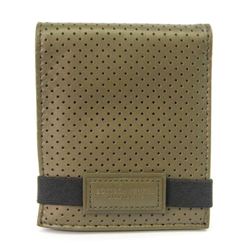 Bottega Veneta LEGGERO Men's Punching Leather Wallet (bi-fold) Moss Green