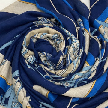 HERMES Carre 140 Coupe de Gala Muffler/Scarf Blue Men's Women's Z0005492