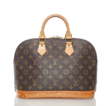 Louis Vuitton Monogram Alma Handbag M51130 Brown PVC Leather Ladies
