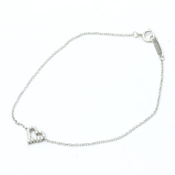 TIFFANY Sentimental Heart Diamond Bracelet Platinum Diamond Charm Bracelet Silver