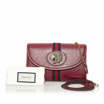 Gucci Raja Chain Shoulder Bag 570145 Red Leather Ladies