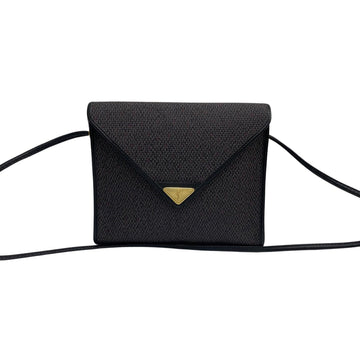 SAINT LAURENT Yves  YSL Logo Hardware Leather Genuine Mini Shoulder Bag Pochette Black Gray